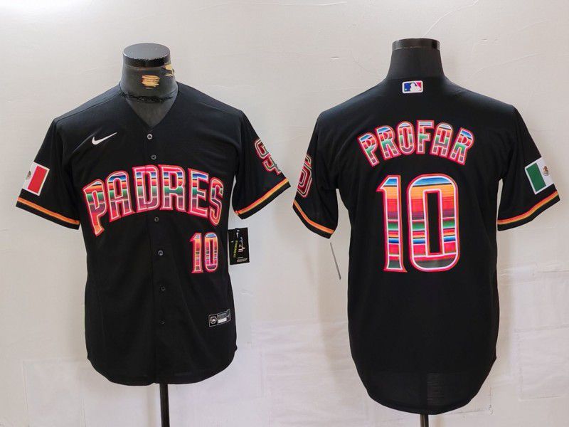 Men San Diego Padres #10 Profar Black Fashion Nike Game MLB Jersey style 1->->
